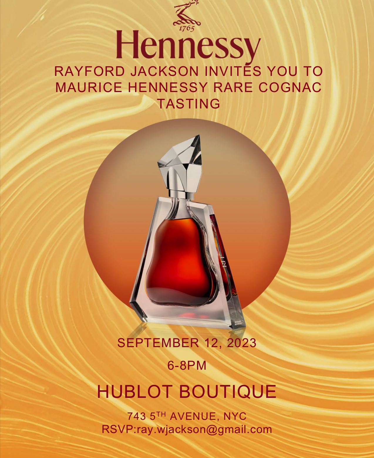 Archived invitation to Maurice Hennessy Rare Cognac Tasting, September 12, 2023